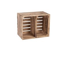 Iwerk Holzkiste Geflammt Mit Mittelbrett 50 X 40 X 30 Cm Aufbewahrungsboxen