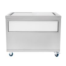 Mobile Ice Cart 109l Capacity Stainless Steel Rolling Drinks
