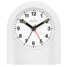 Acctim – Palma White Clock – Crescendo Alarm with Snooze – Quartz Movement – L4.3cm x W7.6cm x H8.7cm