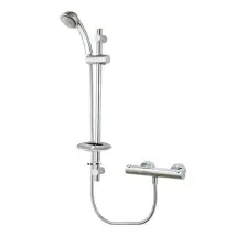 Roca Danube T Shower Bar Valve With Kit Chrome Finish Thermostatic Cool Touch