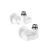 Par De Válvulas High-style De Doble Ángulo Para Radiadores De Diseño En Latón Blanco - Caleffi