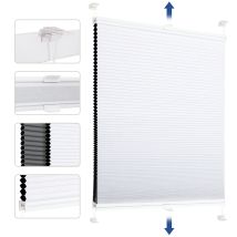 Sekey Wabenplissee Ohne Bohren Verdunkelung Rollo 100% Verdunkelnd Blickdicht, Klemmfix, Aluminiumschiene, Zweiseitig Wählbar In Weiß & Grau, 70 X 120
