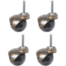 Lot De 4 Roulettes Pivotantes À 360 Degrés En Forme De Boule, Avec Plateau Supérieur, Roulette À Tige Filetée De 2", Roulette À Bille Avec Tige À 