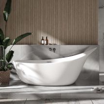 Bernstein - Bañera Acrílica Sanitaria De Isla Sophie Blanco Brillo - 190 X 80 X 82,80 Cm - Con Sifón Y Grifo Mezclador 1523c