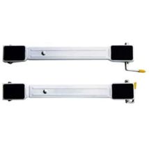 Desserte de cuisine – Lot de 2 chariots pour électroménager – 44,5 x 70 cm – Acier peint, roues nylon, extension réglable