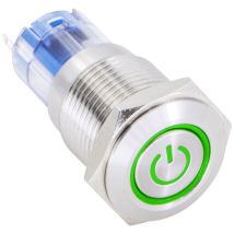 Tru Components 1303021 Las2gqf-11et/g/12v/s/p Drucktaster 48 V/dc 2 A 1 X Ein/(ein) Tastend Grün Ip