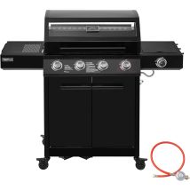 Royal Gourmet 4+1brenner Gasgrill, 15,5 Kw Mobiler Gasgrill, Grillwagen Mit Sichtfenster, Outdoor Gasgrill, Bbq Gasgrill Für Terrasse, Garten Und 