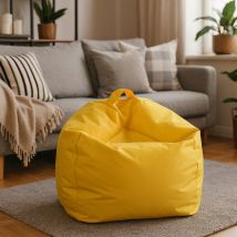 Talamo Italia - Dmora Pouf Élégant, Couleur Jaune, Mesure 65 X 50 X 65 Cm