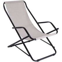 Sdraio Per Casa E Giardino Made In Italy In Acciaio Sdraio Dondolina Color Tortora Sdraio Relax Pieghevole Per Campeggio E Mare