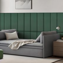 [neu.haus] - Set De 2 Coussins Muraux Carpino En Velours 90 X 30 Cm Vert Foncé