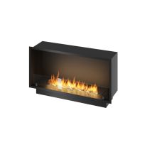 Caminetto A Bioetanolo Inside Black 1000 Da Incasso - Nero Opaco, Con Vetro, Bruciatore 3l, Design Moderno