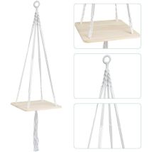 Hängendes Pflanzenregal Aus Holz, Makramee-pflanzenampel, Hängender Blumentopfhalter Im Boho-stil Für Zimmer- Und Gartenpflanzen, Wohndekoration (