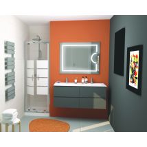 Zen - Meuble Salle De Bain À Suspendre Max - L120cm - Anthracite - Mat - Livré Monté - Ondee