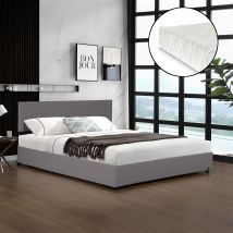 Letto Contenitore Juva Apertura A Ribalta Letto Matrimoniale Con Materasso 180x200 Cm Velluto A Coste Grigio Corium
