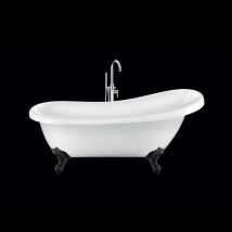 Vasca Da Bagno Freestanding Con Piedini Richmond Bianca 171 Cm Piedini Di Aquila Neri