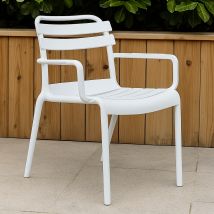 Poltrona Rachele 64x74x80 cm Bianca – Fatto Per Voi – Elegante e Funzionale, Impilabile, Piedini Antirumore