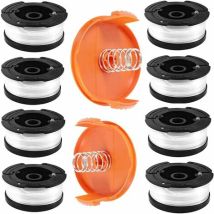 Bobina Di Filo Per Decespugliatore Black And Decker, Confezione Da 8 Bobine Di Filo Per Decespugliatore Con 2 Copri Bobina E 2 Molle, Bobine A6481 