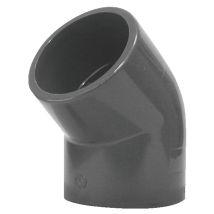 45° Pvc Druckarmatur Mit Kleinem Radius, Innengewinde, Innengewinde, Ø75