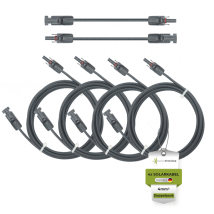 Solarkabel Doppelpack 4x Pv-kabel 4mm² H1z2z2-k Schwarz & Schwarz Mit Solarstecker 4 X 45m - 4mm²