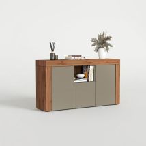 Buffet Moderne 4 Portes Avec Niches Ouvertes Chronos 155 - Gris Tourterelle