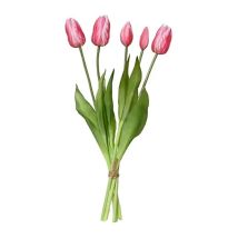 Ramo De Tulipanes Rosas De Polipropileno, 15 X 15 X 40 Cm