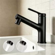 Cecipa Max Grifo De Baño Con Ducha Extraíble Y 2 Tipos De Chorro, Mezclador Monomando Para Lavabo, Negro