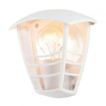 Litecraft - Francis Wall Light Outdoor Half Lantern Ip44 Rated E27 Fitting - White