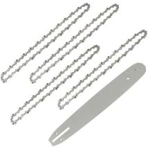 Guide Et Chaîne Pour Tronçonneuse Longueur De Guide-chaîne 35 Cm Avec 4 Chaînes De Tronçonneuses, 52 Maillons / Entraineurs, Pas De 3/8", 0,05" (1,3 