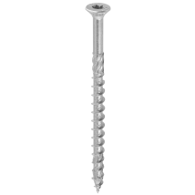 Tornillo De Madera Galvanizado Blanco - Cabeza Avellanada - Rosca Parcial - Ranura Torx - Punta Anti-división 6 X 140 - Caja De 100