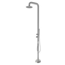 Naturel – Douche Extérieure En Acier Inoxydable 316l – Ts1008 – Eau Chaude/froide – Tête De Douche Orientable 25 Cm – Douchette À Main En Inox Brossé