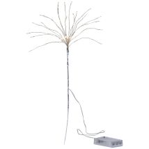 Batteriebetriebene LED Deko-Beleuchtung 'Firework' – 60 Dew Drop LEDs – IP20 – 42 cm hoch – Silber, Transparent – Ideal für Hochzeiten, 