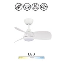 Ventilador De Techo Con Luz Silencioso Dc Con Mando Vanidoso 76 Cm Invierno-verano Color Luz Regulable