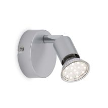 Lampe Led Spot Murale Brilo Ner Leuchten Picco, 3 W, 250 Lm, Ip20, Couleur Titane, Métal, Incl., 1x Gu10, Ø 8 Cm
