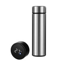 Herzberg Edelstahl-thermo-vakuumflasche Mit Intelligenter Temperaturanzeige - 500 Ml, Silber