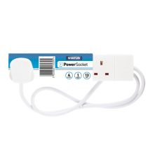 Status 240v 4-gang 13a White Extension Lead 1m