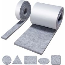 Triomphe – Pattini in feltro autoadesivi per mobili – 100 cm x 10 cm e 100 cm x 2 cm – Spessore 5 mm