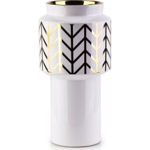 Vase – 30 cm – Céramique dorée et blanche – MARITTA – Décoration intérieure