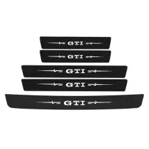 (5 Pièces) Autocollants De Seuil De Porte Avant Pour Volkswagen Vw Gti,emblème En Fibre De Carbone,protection De Pare-chocs Arrière,cache-seuil,