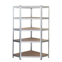 Blim Scaffale Zincato - 180x90x40x90cm - 5 Ripiani Regolabili - Supporto 175kg Por Ripiano - Spessore Acciaio 0. 62mm - Spessore Ripiano Di Legno - 