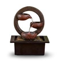 Zen'light, Fontana Interna Zen Terai, Decorazione Per La Casa Originale, Flusso D'Acqua Naturale, Illuminazione A Led Multicolore, Pompa Silenziosa, L