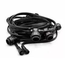 Guirlande Guinguette Pro 5 Mètres Câble Plat Noir 10 Douilles E27 Ip65 Riviera Pro Connect