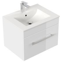 Badmöbel Santini 60 Softclose Weiss, Fronten Weiss Hochglanz