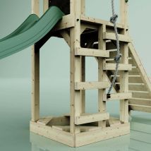 Spielturm Göteborg Aus Holz In Grünkinderschaukel - Polarplay