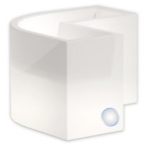 Fioriera Lampada Vaso Luminoso Angolare In Resina 160x35 Cm H 50 Mod. Flowerpot Angolare Led Con Led Luce Bianca