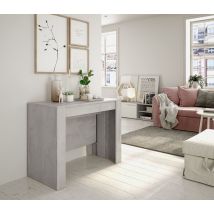 Dmora Consolle Compton, Tavolo Da Pranzo Allungabile, Tavolo Con Allunghe Multiuso Estensibile Fino A 10 Posti, Cm 51/237x90h78, Cemento, Con Imballo 