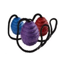 Classic Rubber Oval Rope Dog Toy – 75 mm – Durable Rubber – Engaging Interactive Play – Vibrant Colors