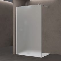 Doporro Parete Doccia Walk-in In Cristallo Temperato Satinato, Inclusa Barra Stabilizzatrice Regolabile 70-120 Cm In Acciaio Inox, Vetro 10 Mm, 