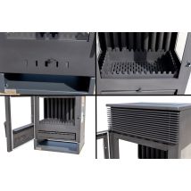 Teba - Eek A Kaminofen Panorama 3 Seitig 9 Kw Dauerbrand Tks 12 Kamin Holzofen 3 Seiten Ofen Holz