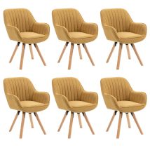 Meubles Cosy Set Mit 6 Skandinavischen Drehstühlen Aus Gelbem Stoff