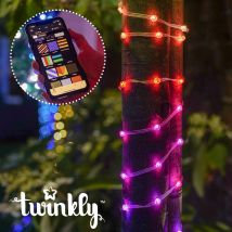 Twinkly - 10m Smart App Controlled Dot Led Lights, Black Cable Multi Colour Change Control Indoor Home Dimmable